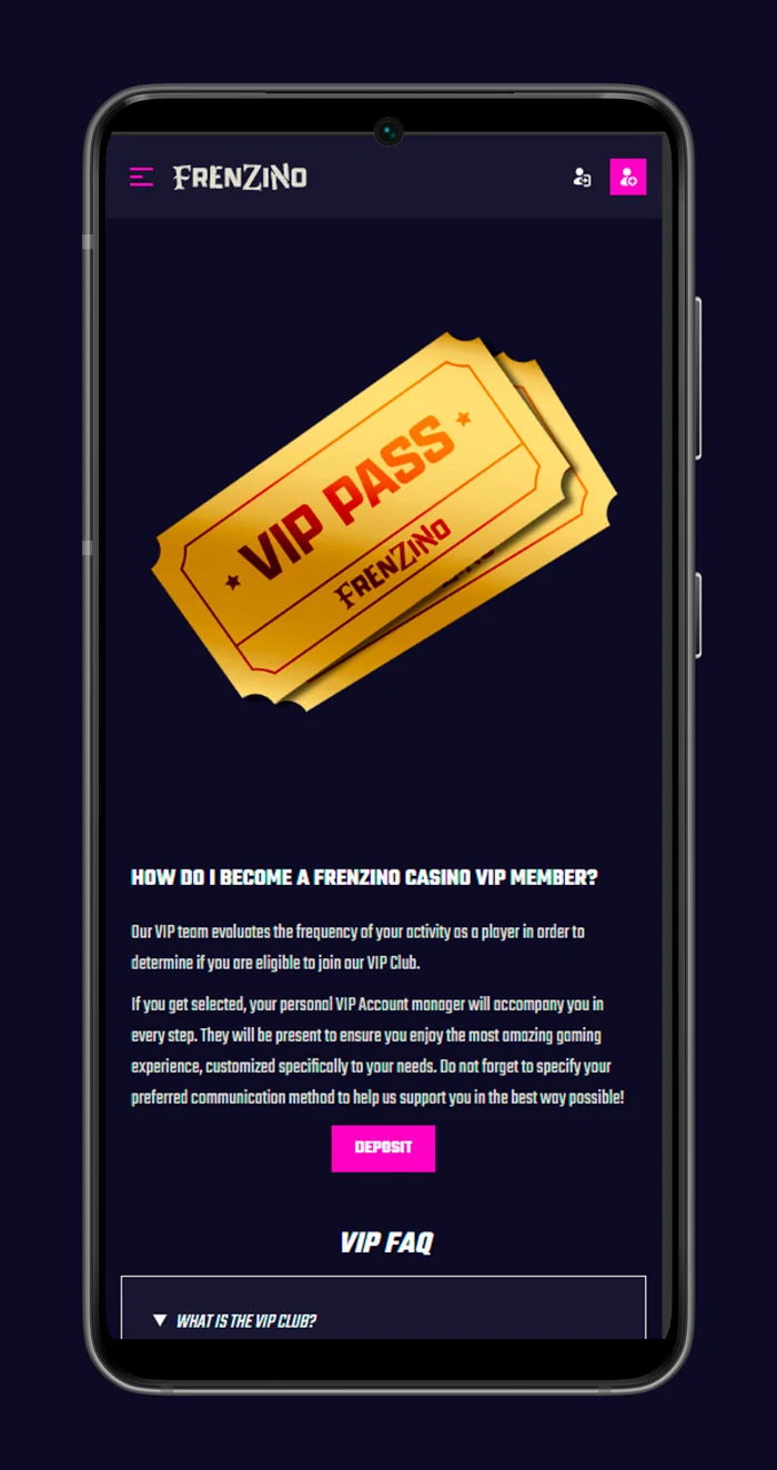 Frenzino Casino secure login registration screen