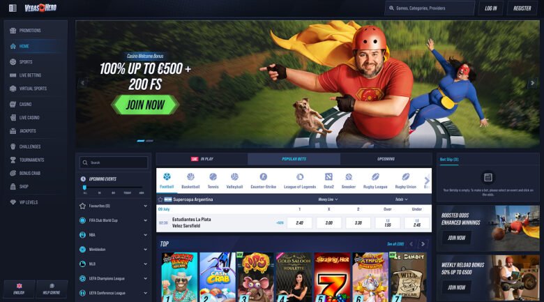 VegasHero Casino - Unleash 100% Power with a €500 Bonus Now