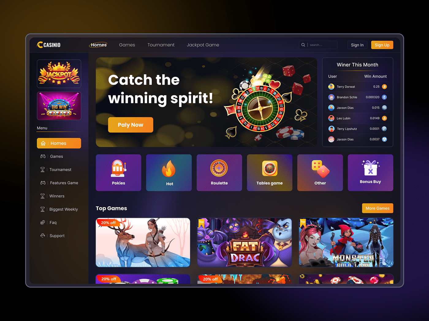 Casino Website Design on Behance