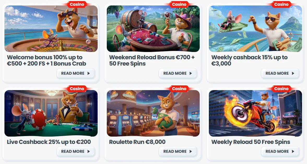 online casino slots and table games interface