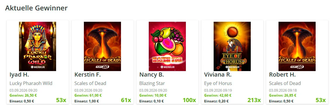 Spielautomaten Auswahl bei LaPaLingo Online Casino
