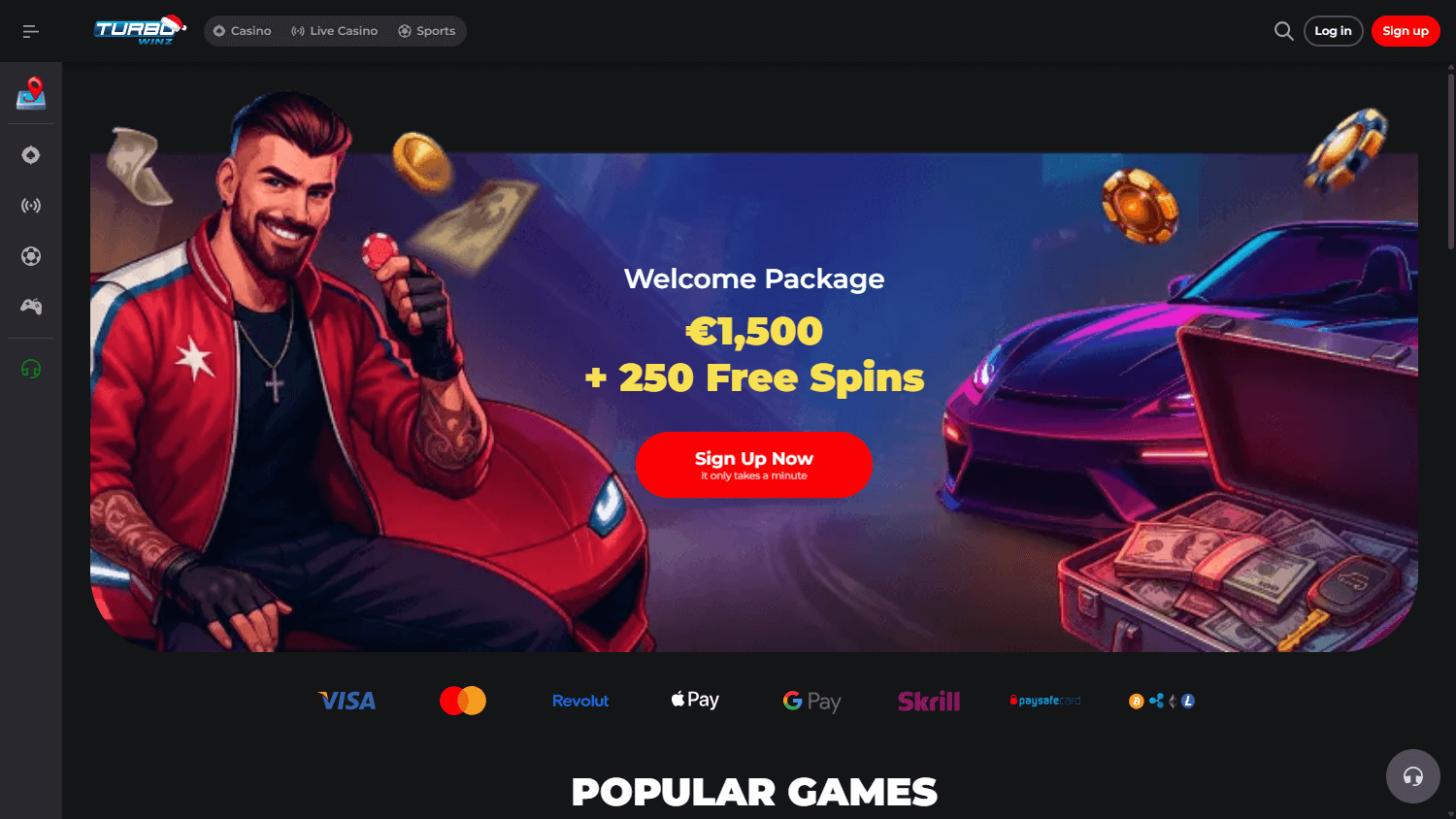 top Turbo Winz Casino bonus vip bannière