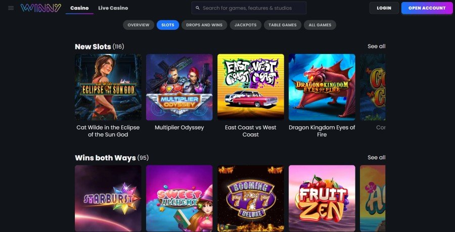 verdien Winny Casino cashback-bonus afbeelding